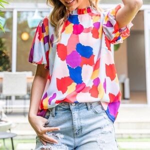 JODIFL Multicolor Abstract Blouse